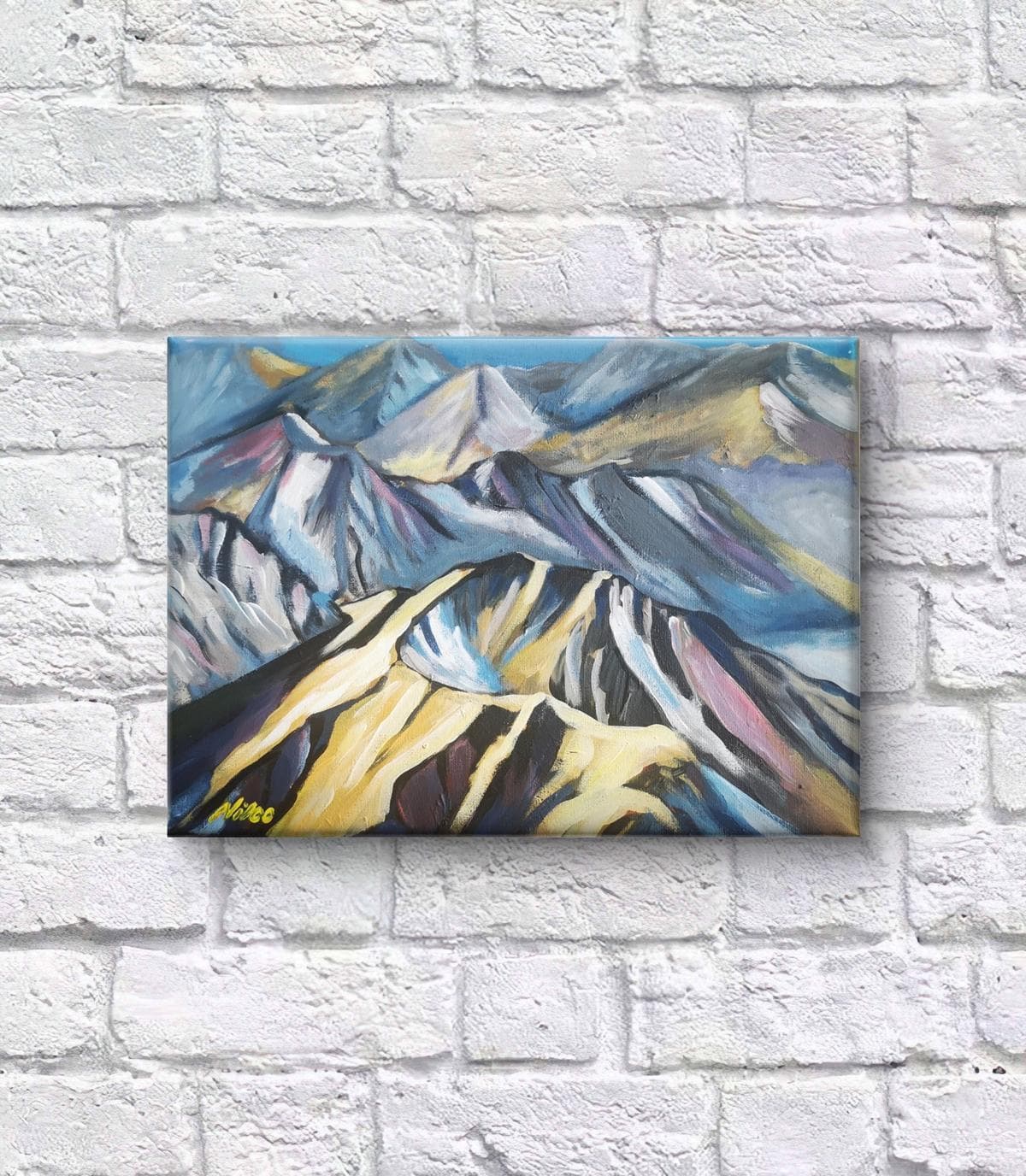 Abstraktes Acrylgemälde 30 x 40 cm. Gebirge. (Preis ohne Rahmen)
